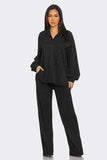 Luxe Linen Lounge Set - black