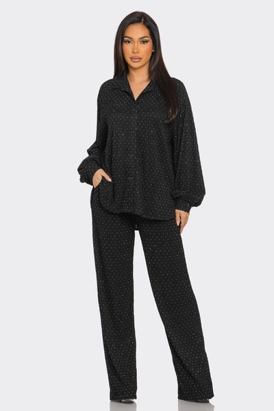 Luxe Linen Lounge Set - black